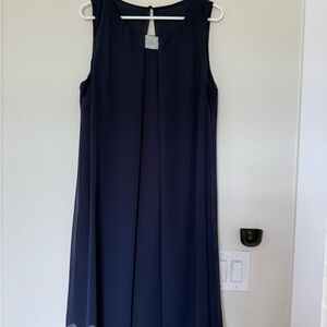 J.B.S. Navy Midi Dress with Keyhole Detail